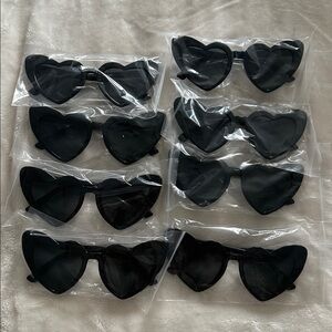 8 pcs New Heart-Shaped Black Sunglasses